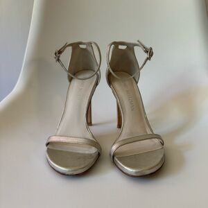Stuart Weitzman Metallic Nudist Sandals Silver